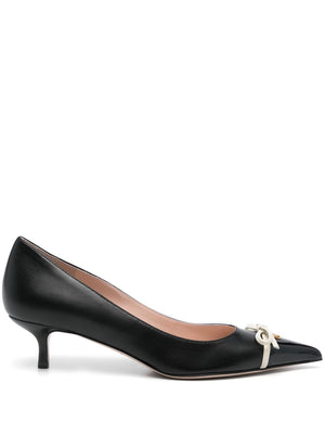 VALENTINO GARAVANI Kitten Heel Leather Pumps for Women - Pointed Toe Design