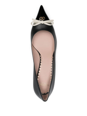 VALENTINO GARAVANI Kitten Heel Leather Pumps for Women - Pointed Toe Design