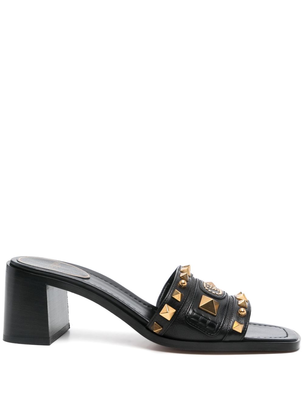 VALENTINO GARAVANI Flat Open Toe Sandals with Mid Block Heel