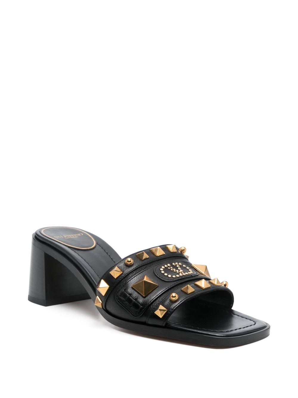 VALENTINO GARAVANI Flat Open Toe Sandals with Mid Block Heel