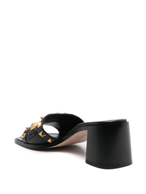 VALENTINO GARAVANI Flat Open Toe Sandals with Mid Block Heel