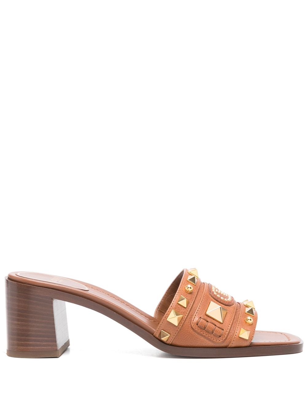 VALENTINO GARAVANI Flat Open Toe Sandals with Mid Block Heel