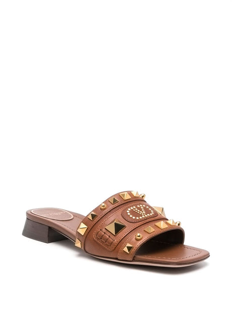 VALENTINO GARAVANI Stylish Square Toe Leather Sandals for Women