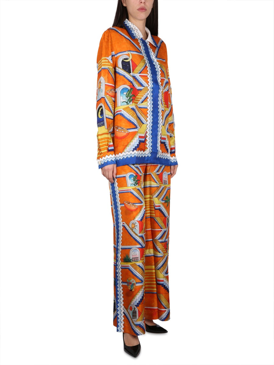 CASABLANCA Elevated Print Pants with Elastic Waistband