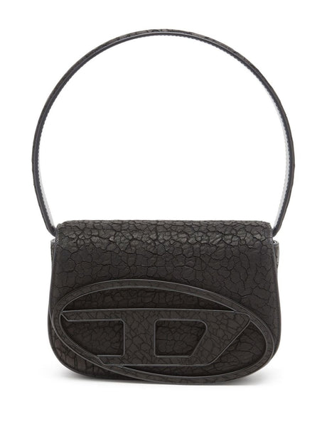 DIESEL Mini Cracked Effect Leather Handbag with Detachable Strap