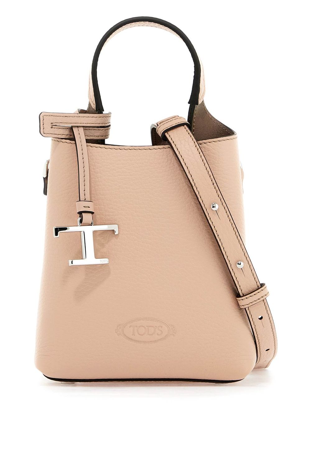 TOD'S Taupe Brown Leather Tote Handbag - SS24 Collection