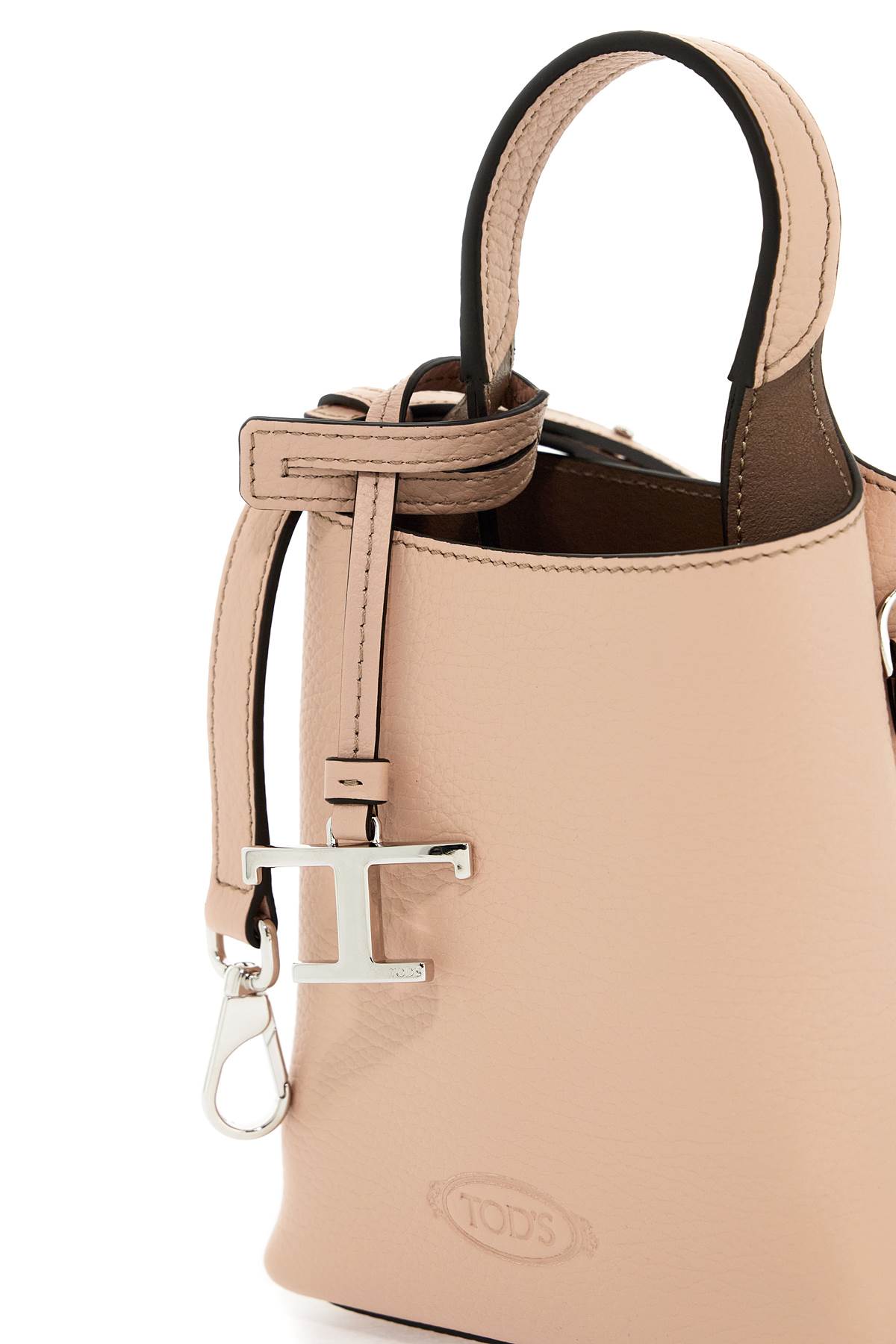 TOD'S Taupe Brown Leather Tote Handbag - SS24 Collection