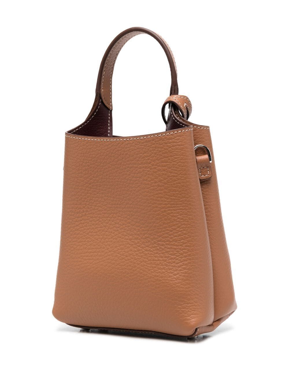 TOD'S Taupe Brown Leather Tote Handbag - SS24 Collection