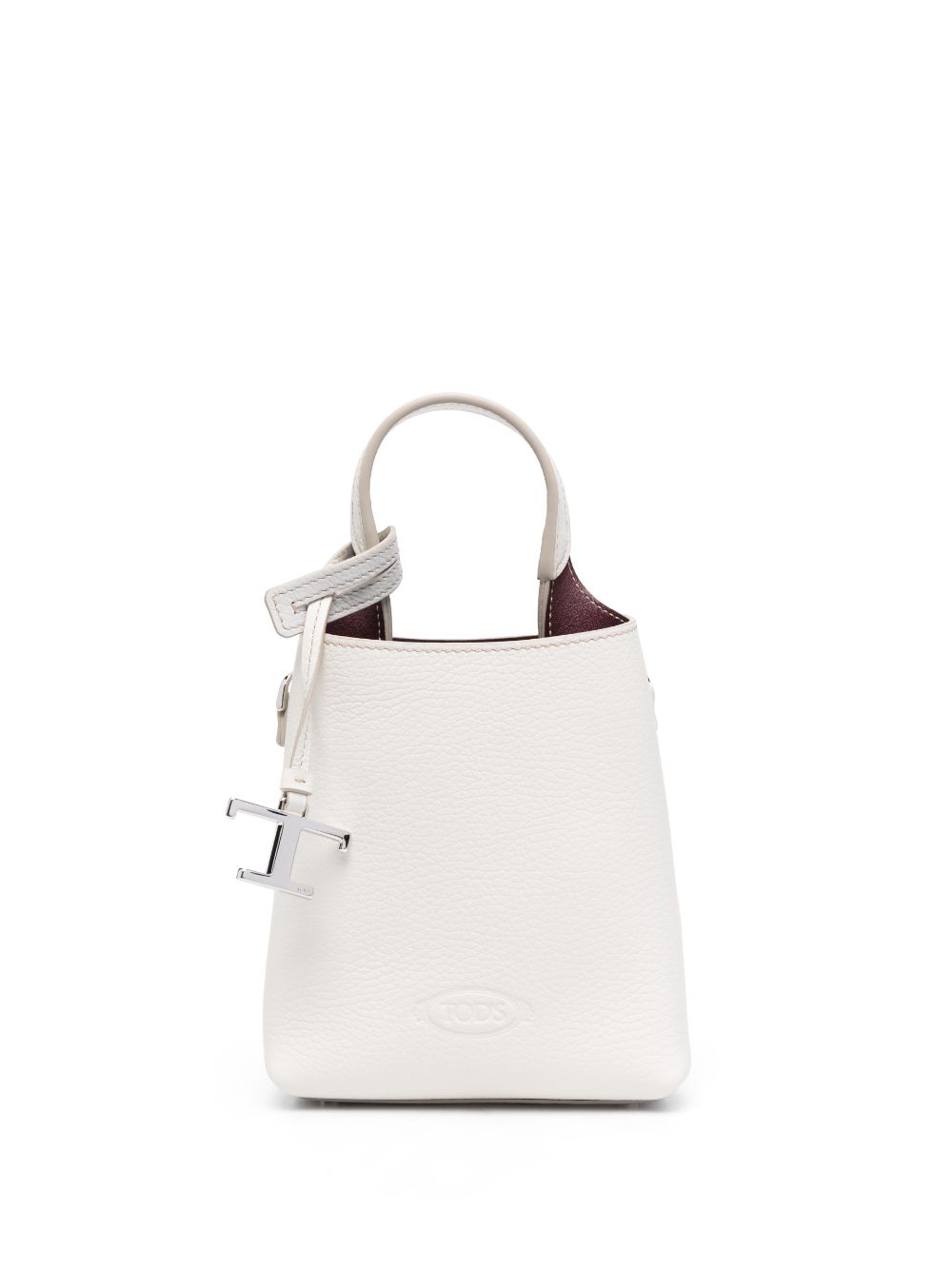 TOD'S Mini Leather Pebbled Texture Bucket Handbag