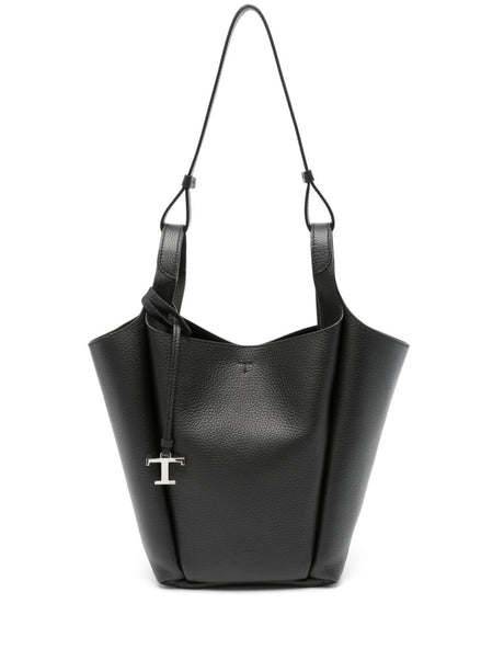 TOD'S Mini Pebbled Leather Bucket Handbag