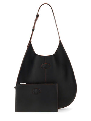 TOD'S Mini Leather Hobo Handbag with Adjustable Shoulder Strap