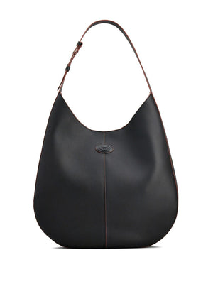 TOD'S Medium Leather Hobo Handbag with Adjustable Strap