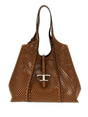 TOD'S Timeless Perforated Leather Medium Tote Handbag