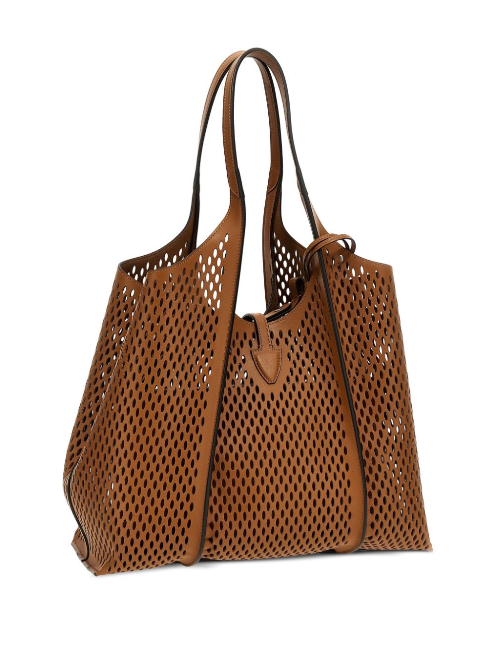 TOD'S Timeless Perforated Leather Medium Tote Handbag