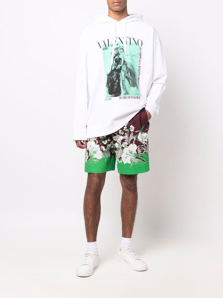 VALENTINO Stylish SS22 Men's Shorts - St. Tulipano Vinaccia/Shock Green/Avorio