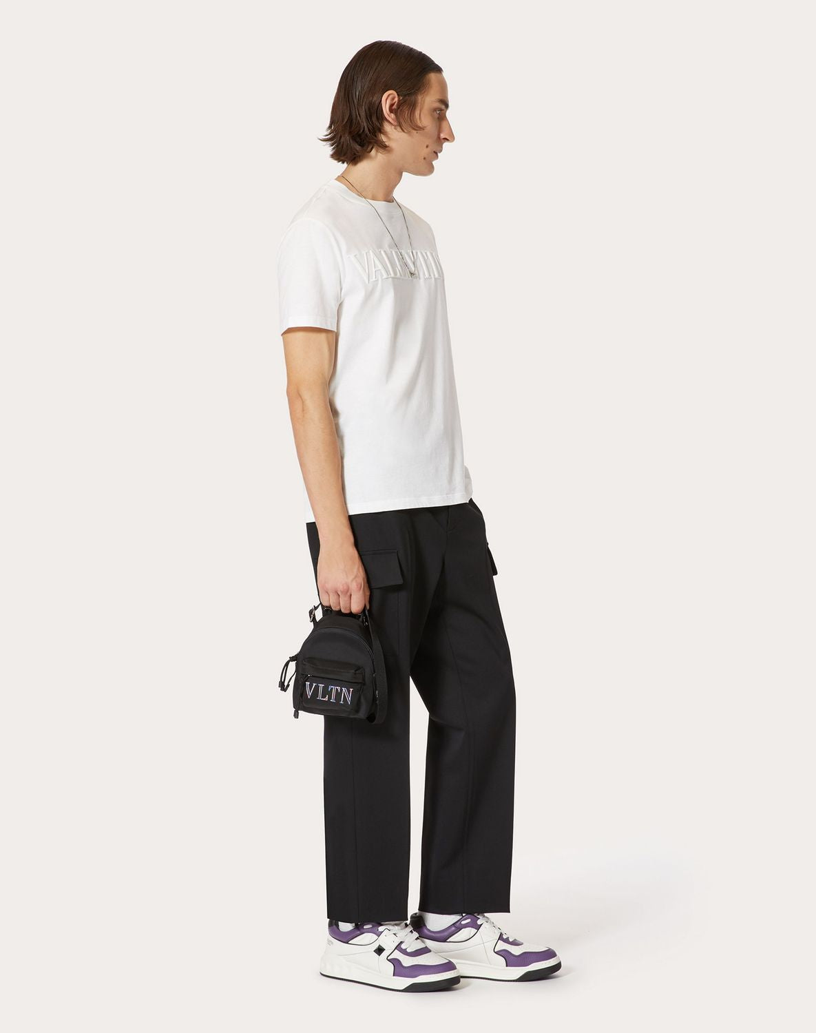 VALENTINO Men's Standard Fit Stretch Wool Cargo Pants