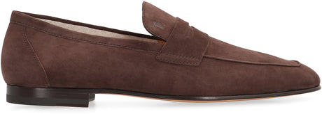 TOD'S Men's Suede Loafers with Round Toe Design