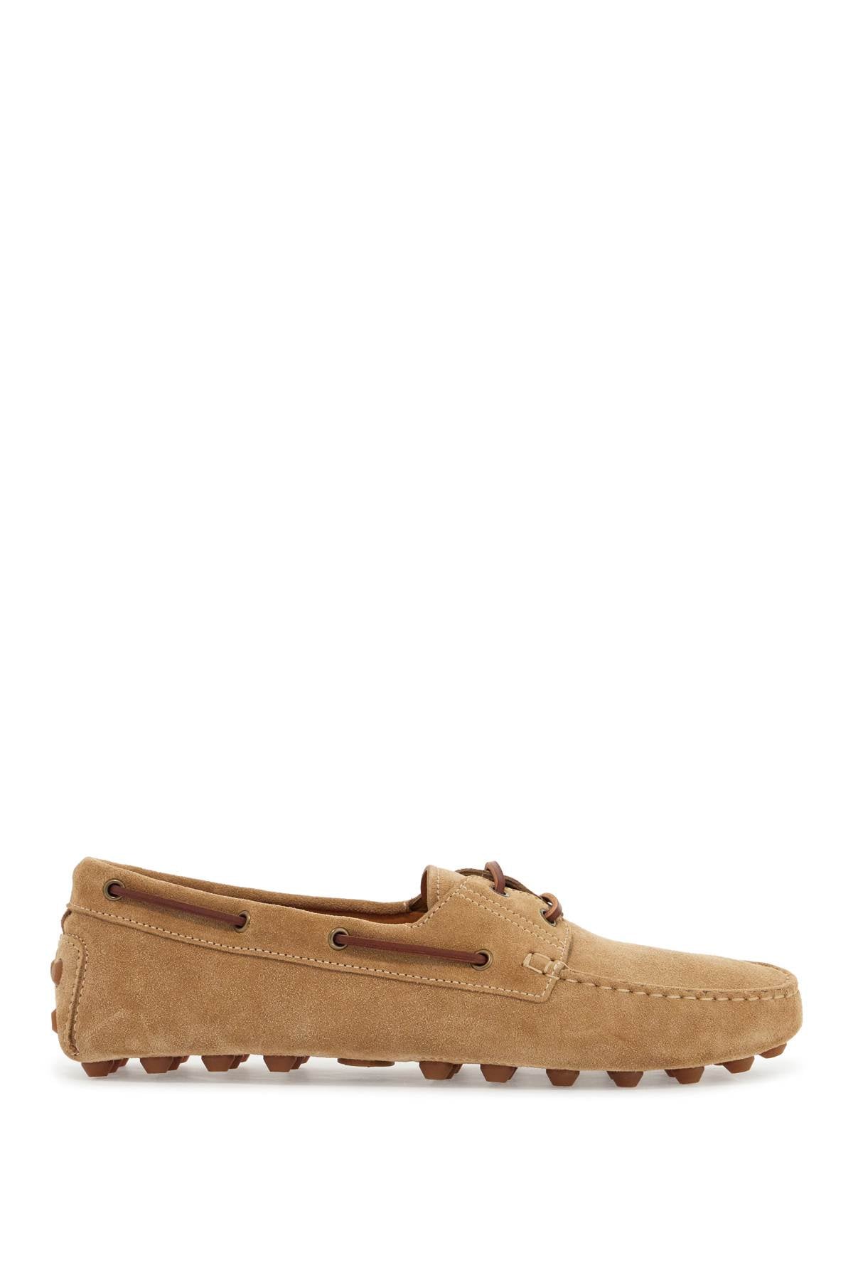 TODS Suede Rubber Bubble Lace-Up Loafers for Men