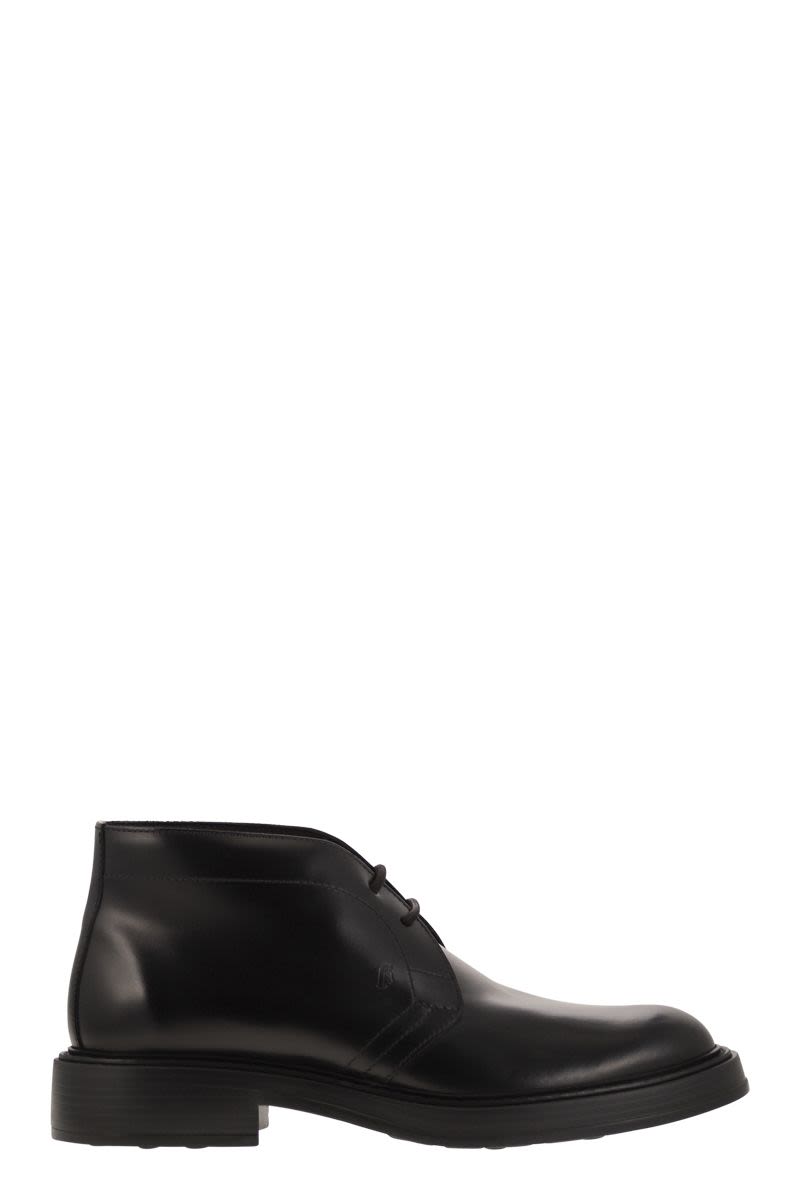 TOD'S Elegant Leather Ankle Boots with Monogram Detail - Sole Height 4.5 cm