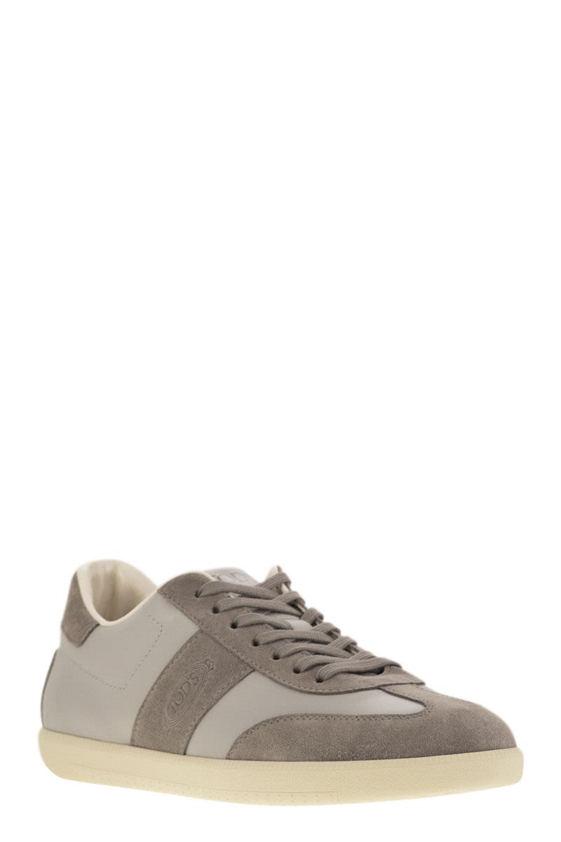 TOD'S Smooth Leather and Suede Tabs Sneakers for Men