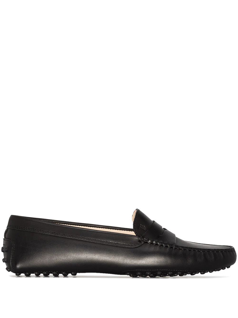 TOD`S Smooth Leather Rubber Driving Loafers