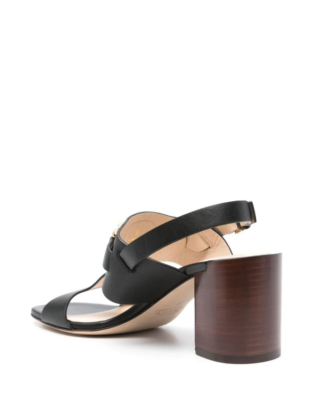 TOD'S Stylish White Leather Sandals with Gold Chain Detail for Women