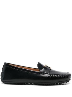 TOD'S Women's Slip-On Leather Loafers with Flat Sole