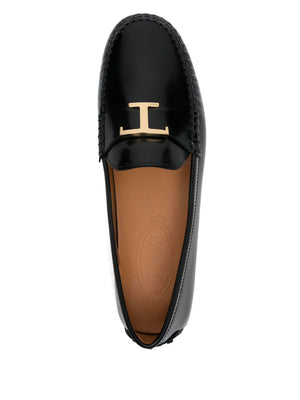 TOD'S Women's Slip-On Leather Loafers with Flat Sole