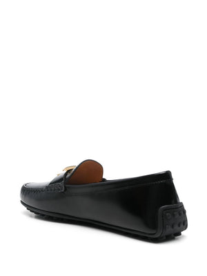 TOD'S Women's Slip-On Leather Loafers with Flat Sole