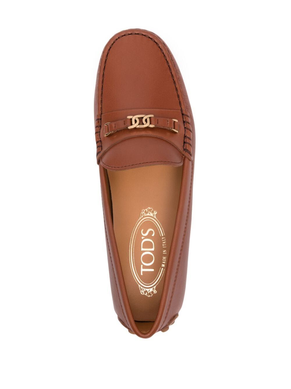 TOD'S ミニチェーントリムレザーローファー