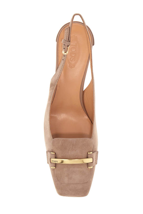 TOD'S Goat Leather Pumps with Gold Bar