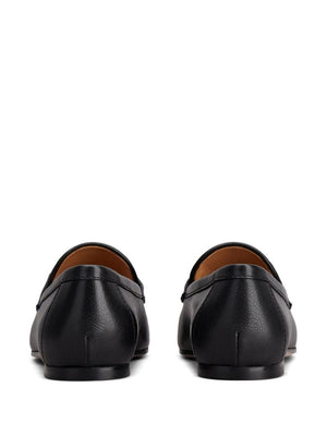 TOD'S Classic Logo Plaque Leather Loafers for Women