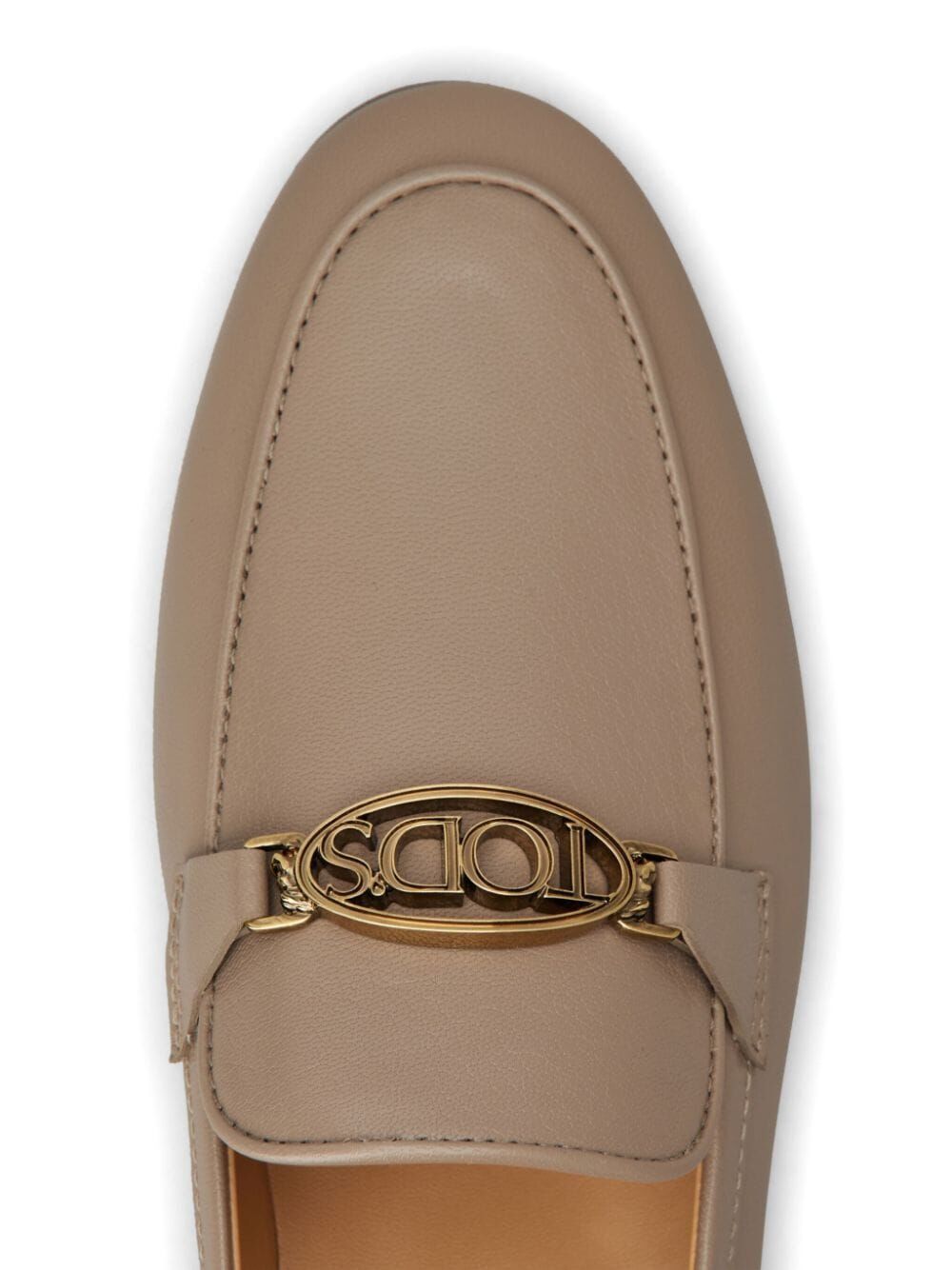 TOD'S Classic Logo Plaque Leather Loafers for Women