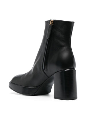 TOD'S Statement-Making Square-Toe Leather Boots for Women - FW23