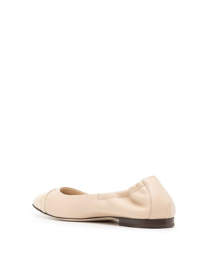 TOD'S Logo Strap Leather Ballerinas