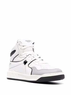 VALENTINO GARAVANI Men's Mid-Top Sneaker in Bianco/Nero/Pastel Grey for FW24