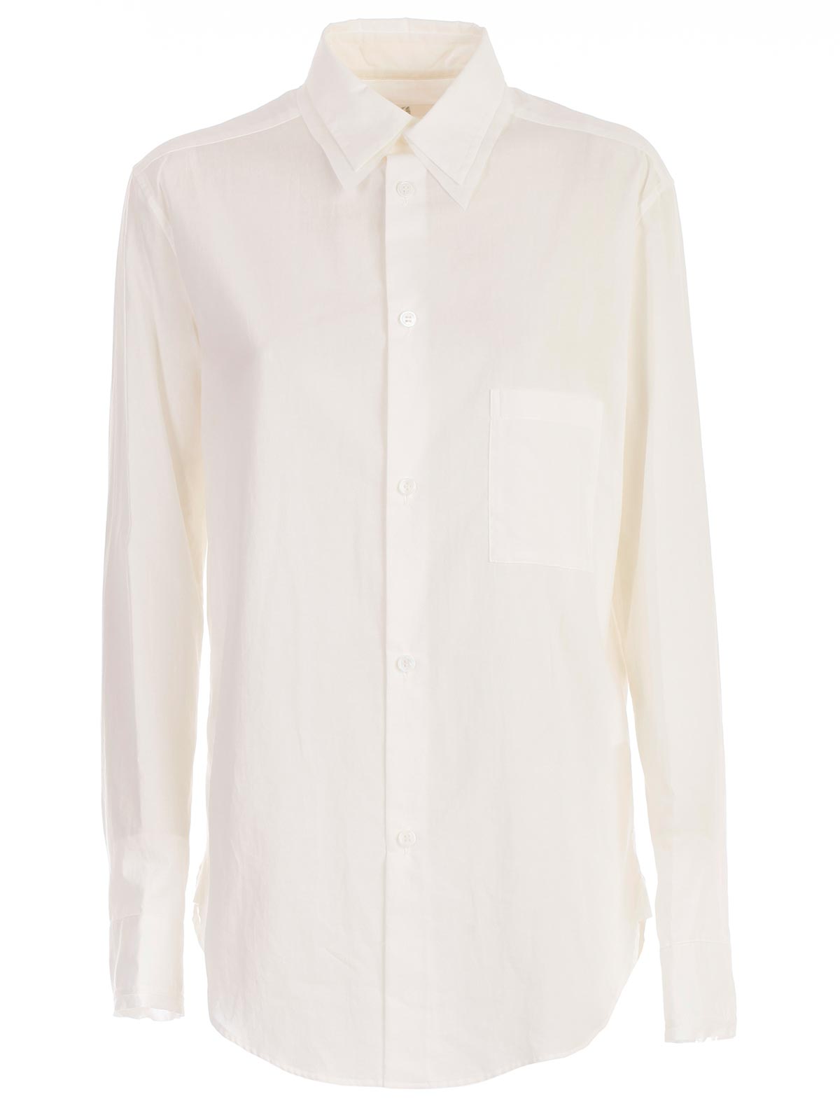 Y'S Long Sleeve Shirt with Pocket and Double Collar