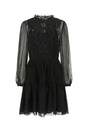 ALBERTA FERRETTI Elegant Black Chiffon Mini Dress for Women