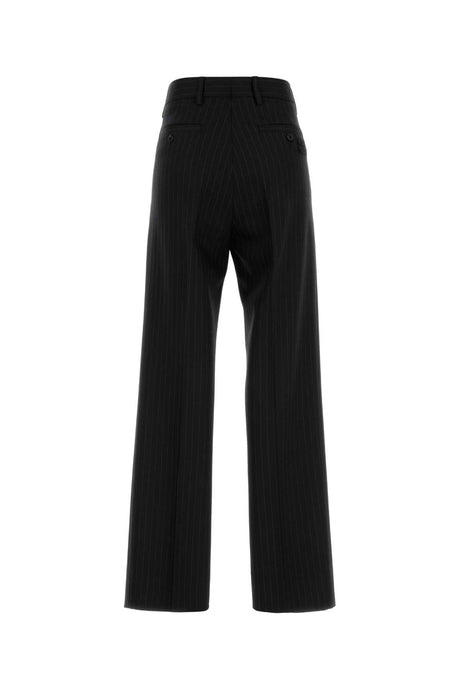 MIU MIU Embroidered Stretch Wool Palazzo Pants - Size 25S