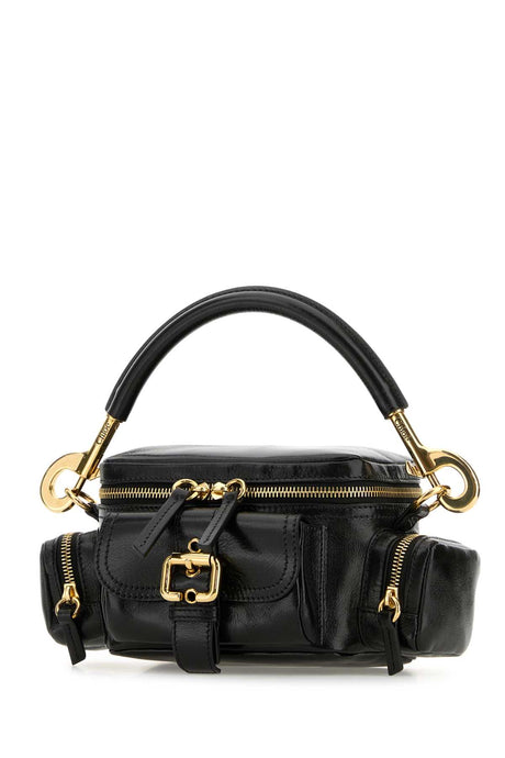 CHLOE Sophisticated Mini Black Leather Camera Handbag