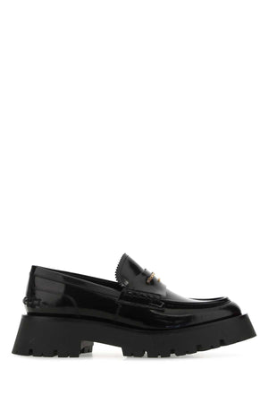 ALEXANDER WANG Elevated Black Leather Platform Loafers with 4.5 cm Height