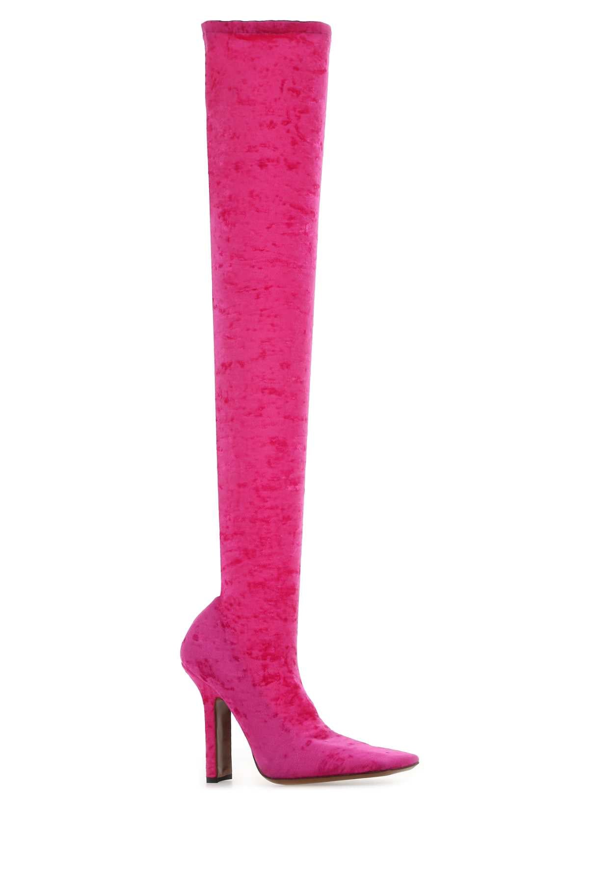 VETEMENTS Chenille Knee-High Boots with 12 cm Heel