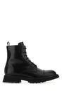 ALEXANDER MCQUEEN Classic Black Leather Ankle Boots for Men