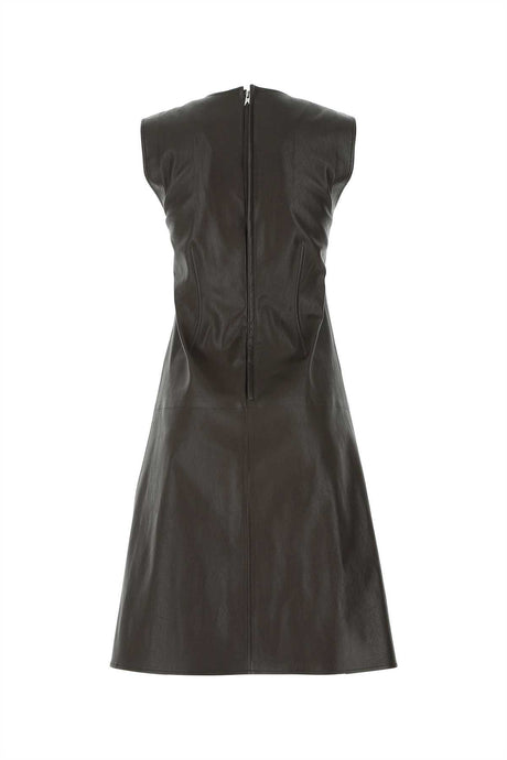 BOTTEGA VENETA Dark Brown Nappa Leather Dress