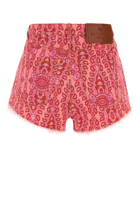 ETRO Women's Printed Stretch Denim Shorts - Mini Style